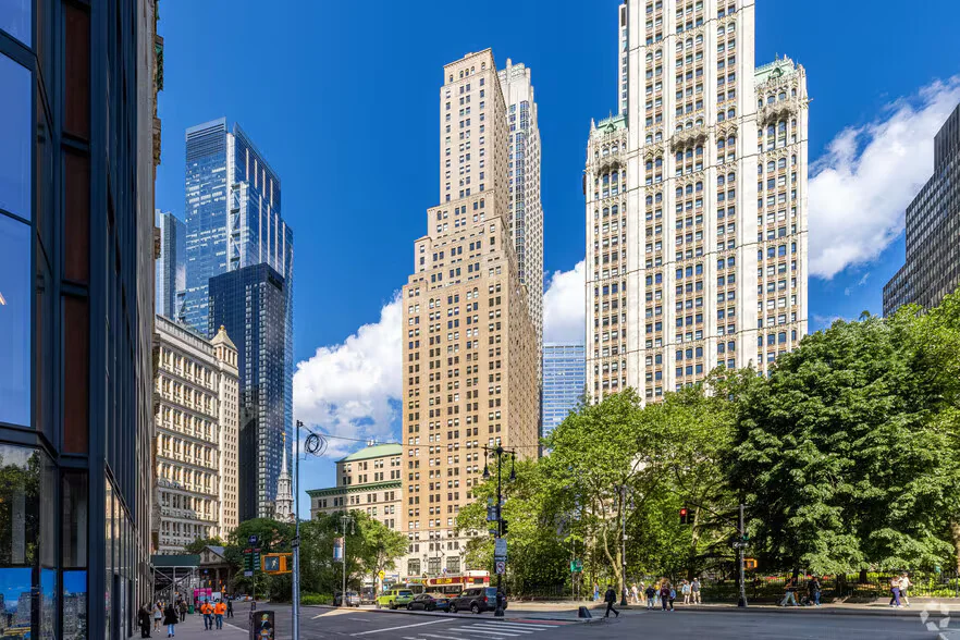 Broadway in Lower Manhattan's Financial District, by City Hall Park near Modern Medical at 225 Broadway